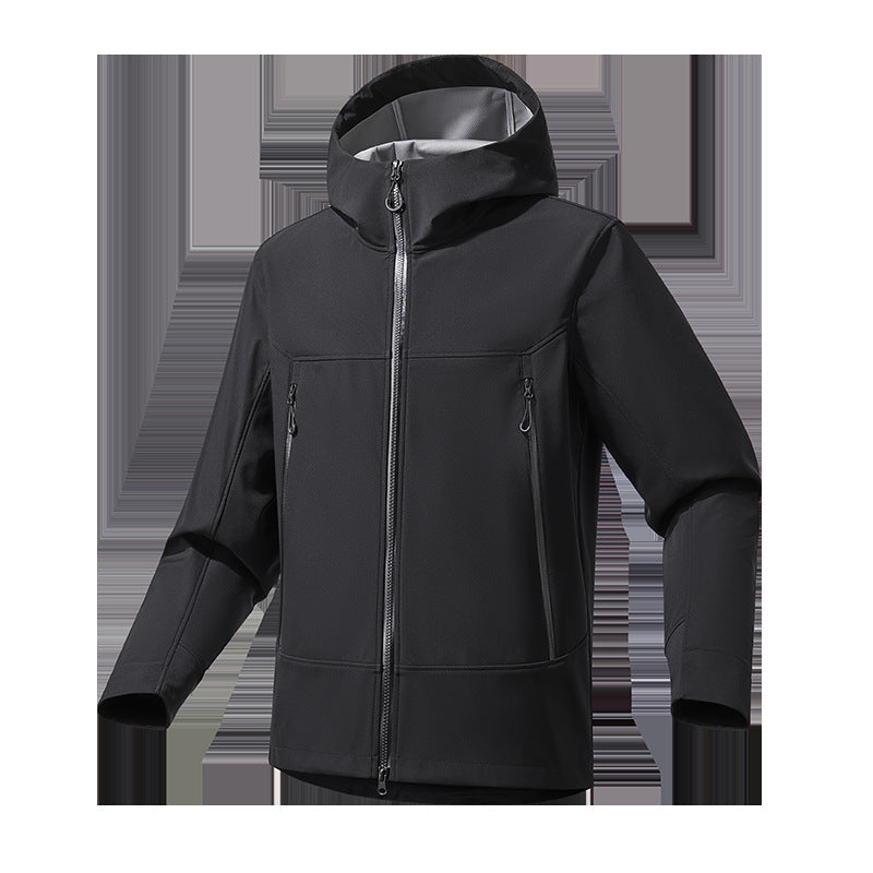 Men's Softshell Hoodie with Stretch, wind and water-repellent membrane and two-way zipper Mune Fashion