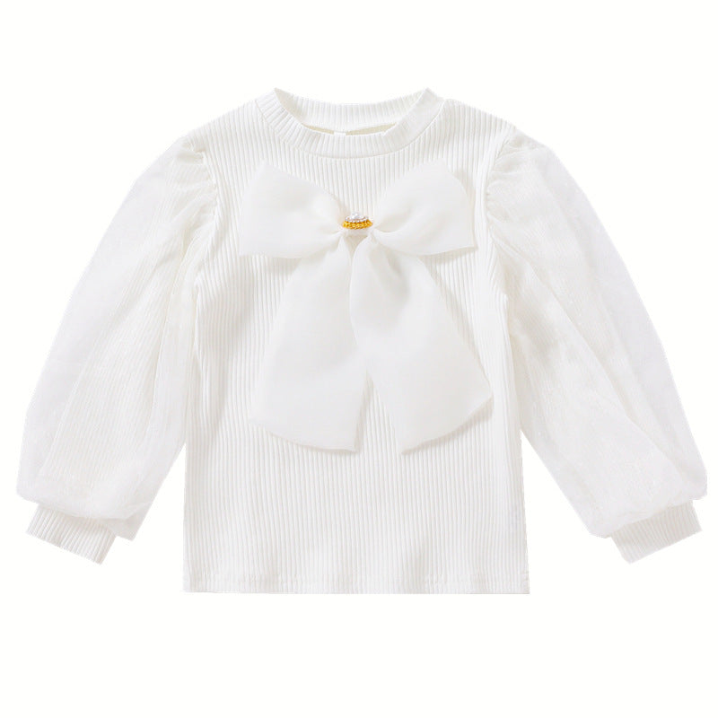 Women's blouse with puff sleeves and bow Mune Fashion