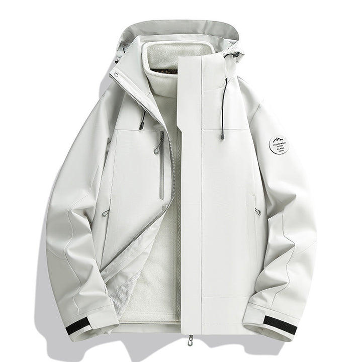 Unisex Water-Repellent Softshell Jacket with Fleece Lining and Adjustable Hood Mune Fashion