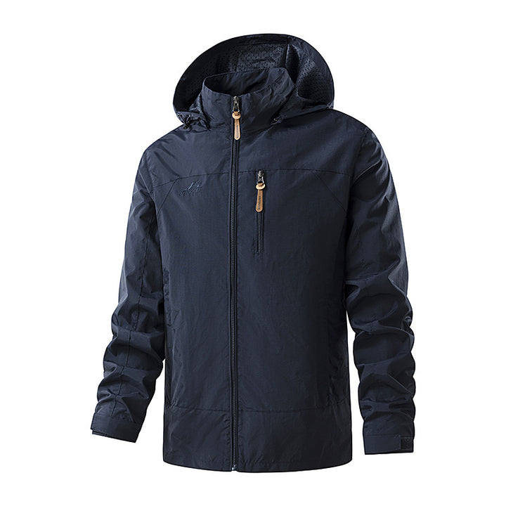 Men's Ultralight Outdoor Hooded Jacket with Mesh Lining, Chest Zipper and Adjustable Cuffs Mune Fashion