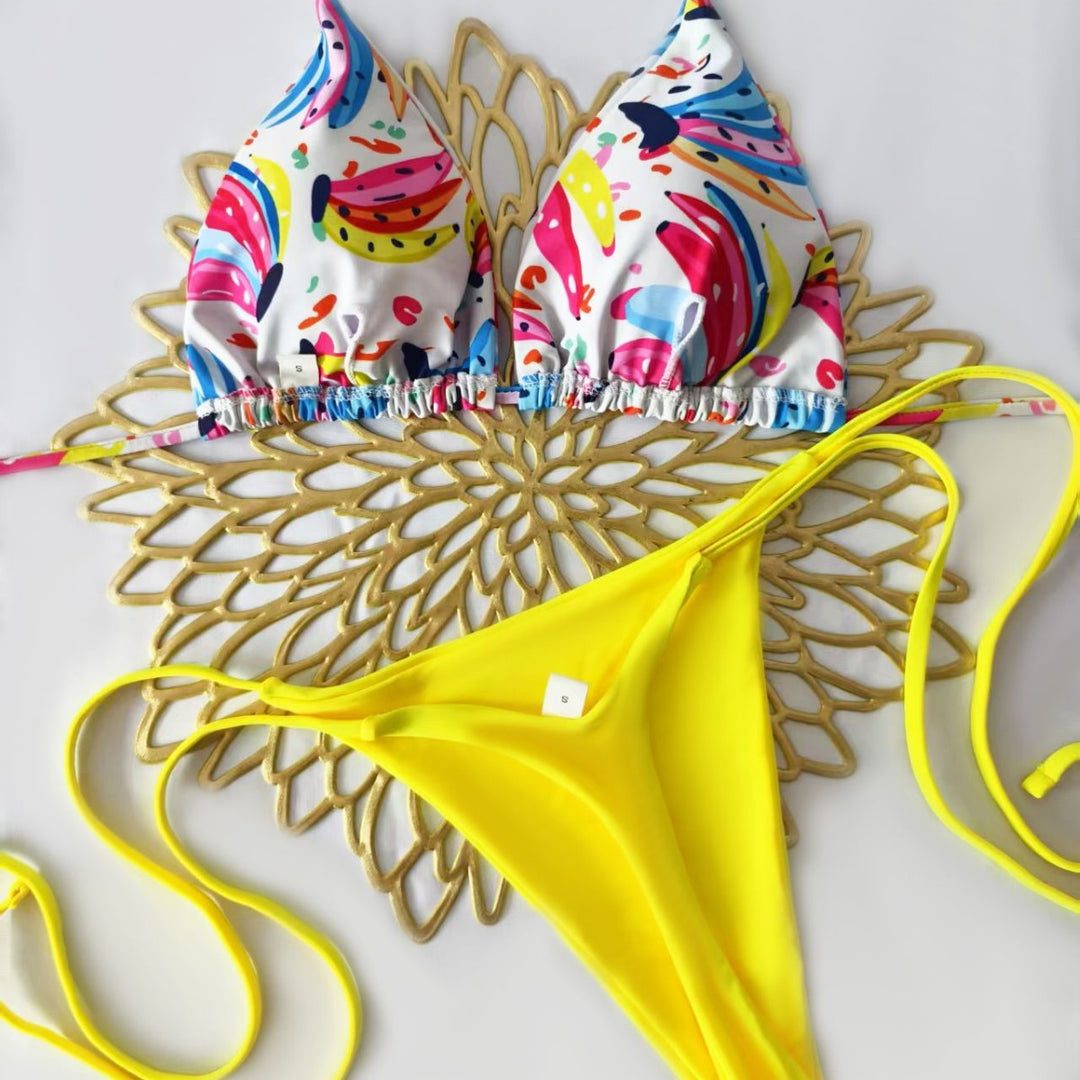 Women's bikini set with trendy animal print and fashionable bow detail Mune Fashion