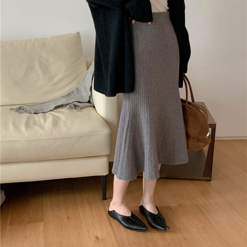 Women Elegant Pleated Midi Skirt Mune Fashion