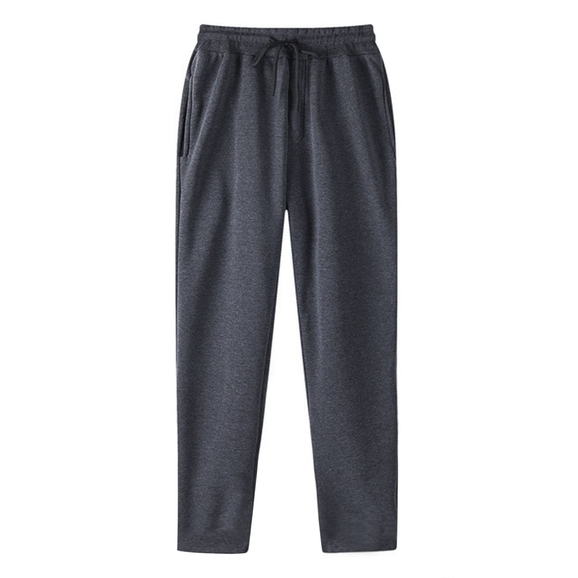 Men's straight-cut sweatpants made of mottled cotton blend with elastic waistband, drawstring, and side pockets Mune Fashion