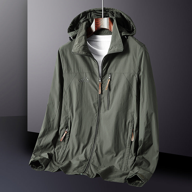Men's lightweight windproof hooded jacket with zippered pockets and breathable membrane Mune Fashion