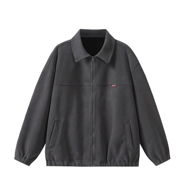 Unisex fleece blouson jacket in boxy cut with shirt collar, full zip and elastic hem Mune Fashion