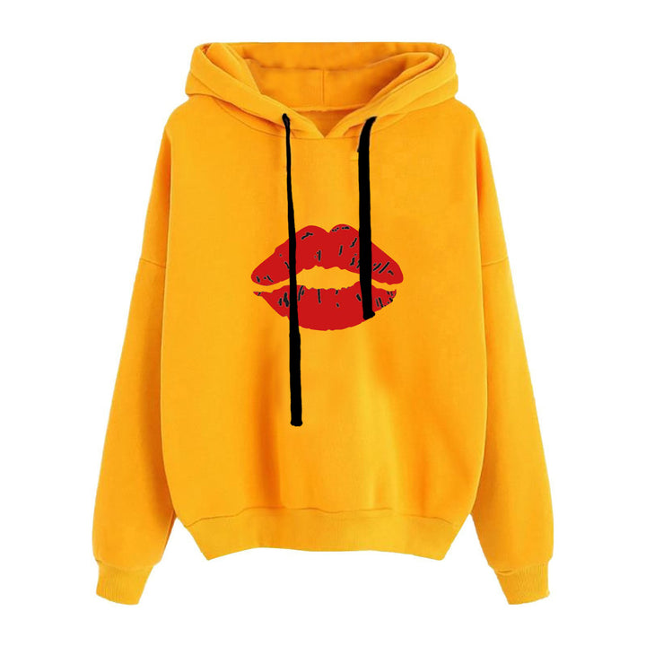 Women's casual oversized hoodie with heart and paw print, drawstring and ribbed cuffs Mune Fashion