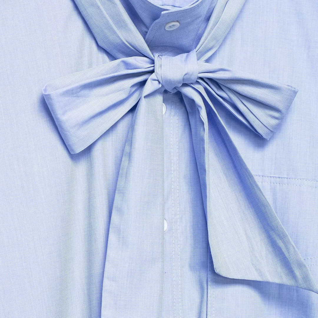 Ladies blouse with bow collar and oversized boxy cut Mune Fashion