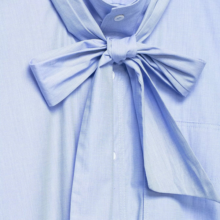 Ladies blouse with bow collar and oversized boxy cut Mune Fashion