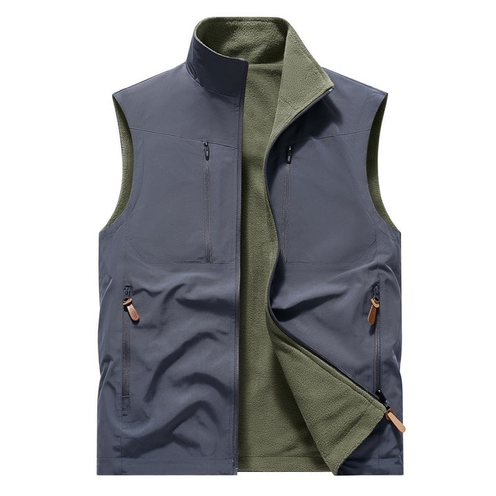 Men's Windproof Softshell Vest with Fleece Lining & Multifunctional Pockets Mune Fashion