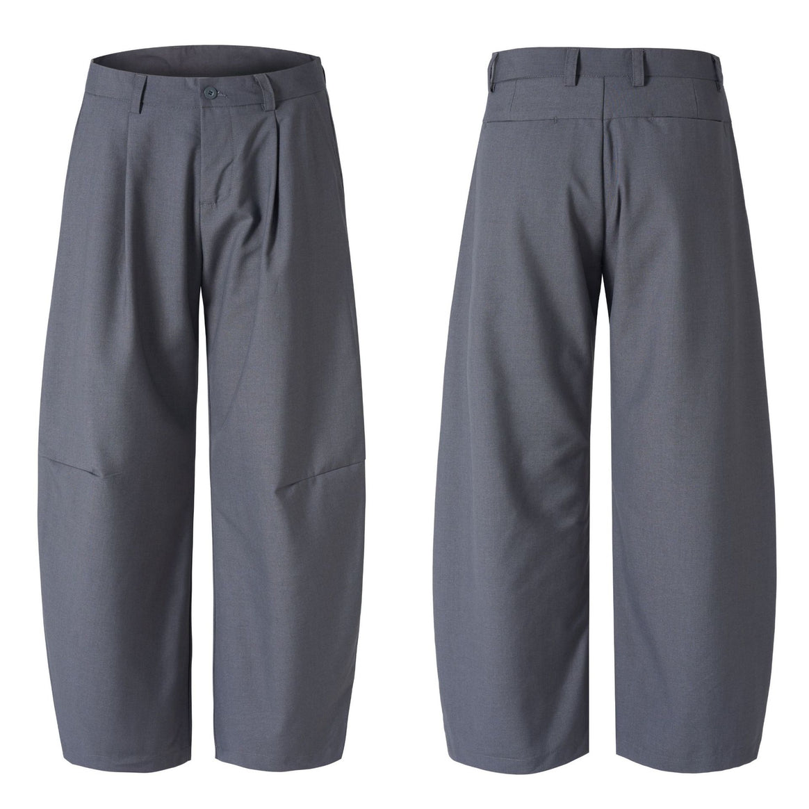 Men's Ultra Wide Pleated Trousers with Low Crotch and Flowing Twill Quality Mune Fashion