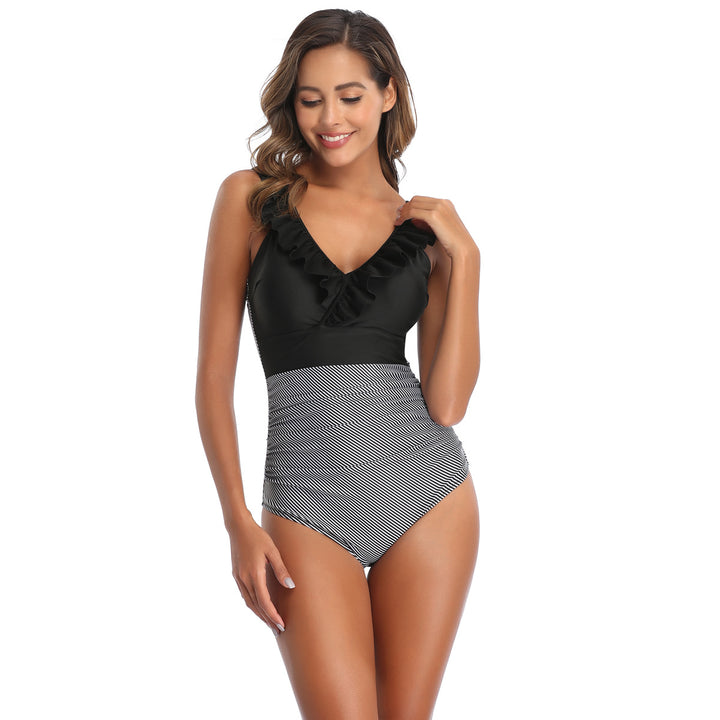 Women One-Piece Swimsuit with Playful Ruffle Design Mune Fashion
