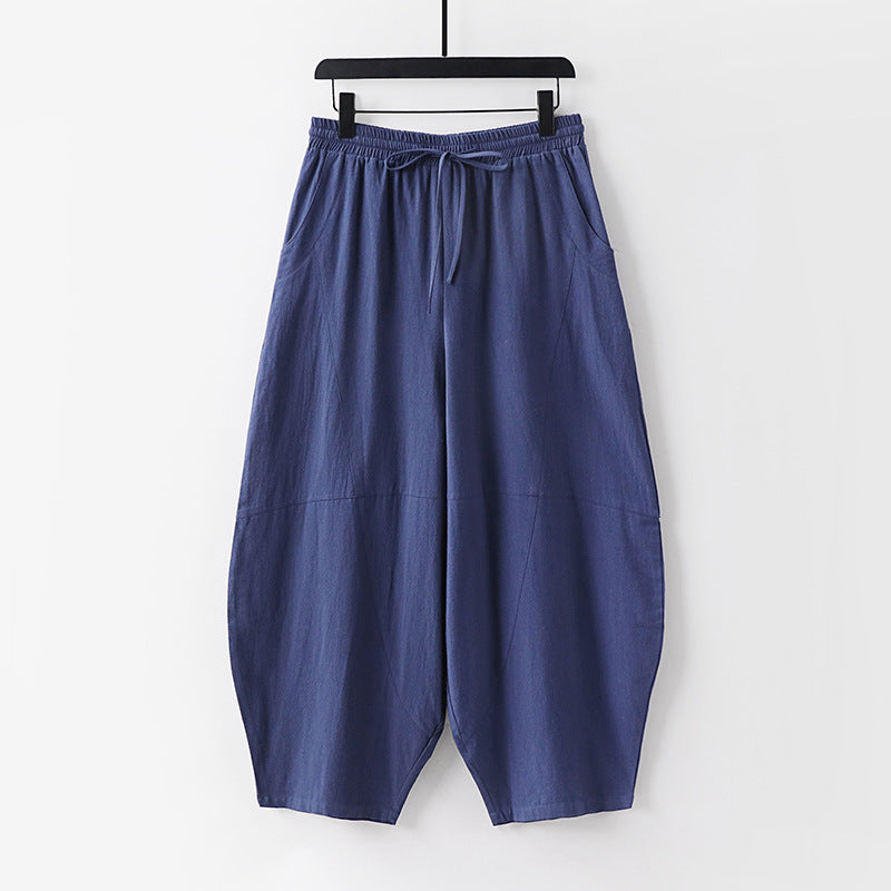 Women Lightweight Harem Pants with Wide Leg and Elastic Waist Mune Fashion