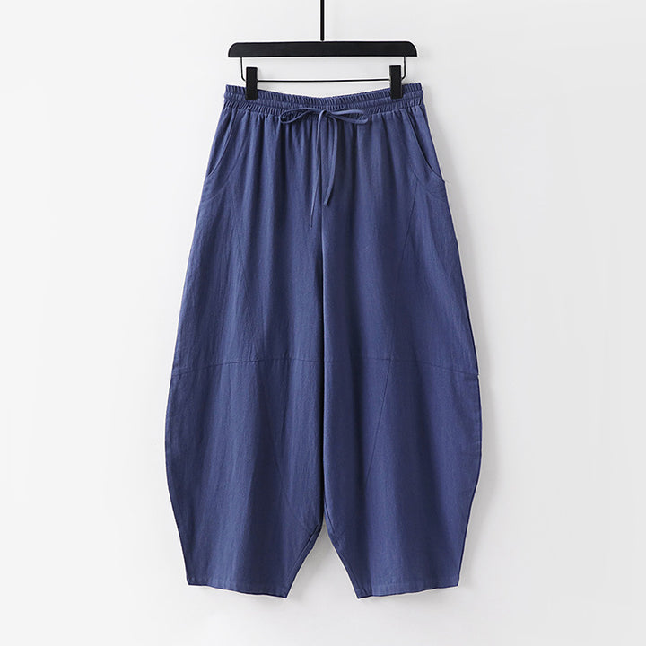 Women Lightweight Harem Pants with Wide Leg and Elastic Waist Mune Fashion