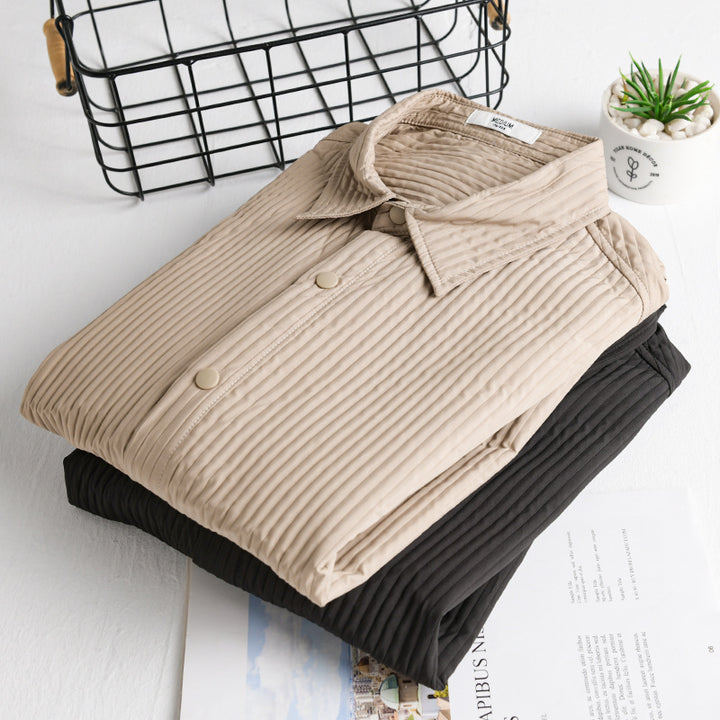 Men's Quilted Overshirt made of lightweight cotton structure with snap button placket Mune Fashion