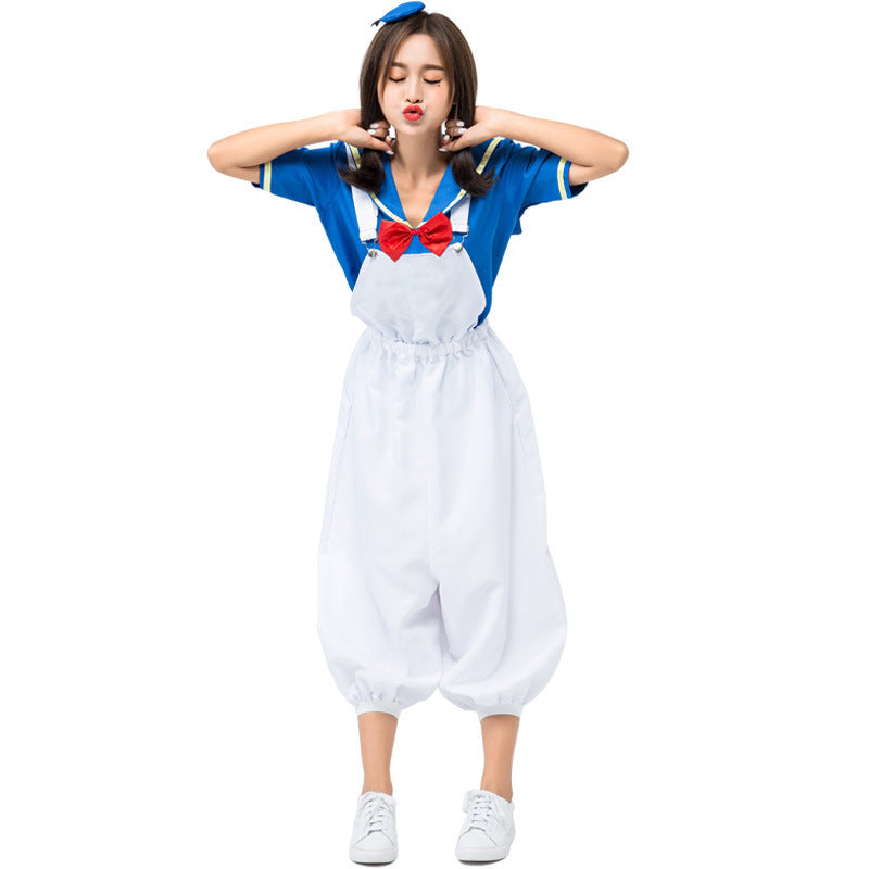 Girl's sailor suit with shimmering collar and playful waistband Mune Fashion
