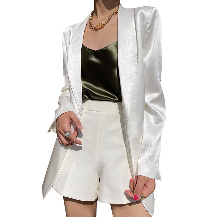 Women Elegant, tailored satin blazer Mune Fashion