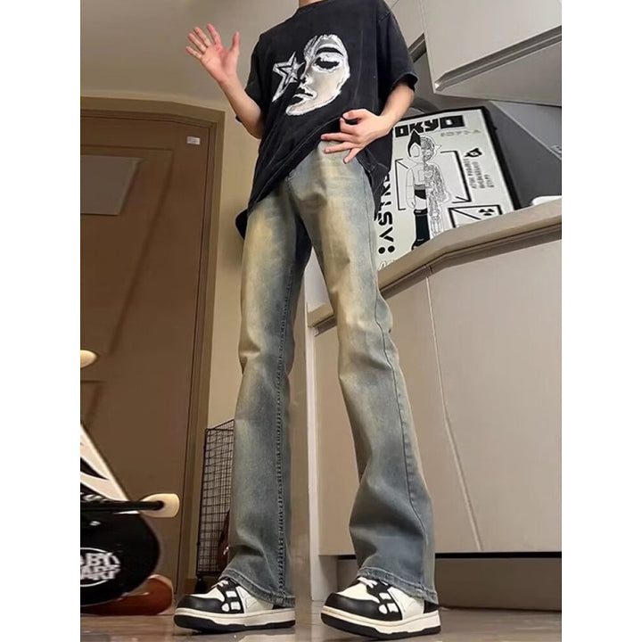 Men's Cotton Blend Pants with Straight Leg, Loose Fit, and Low Rise Mune Fashion