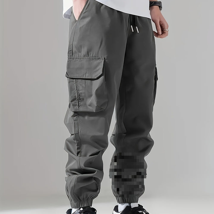 Men's cargo jogging pants with drawstring, multiple pockets & elastic cuffs Mune Fashion