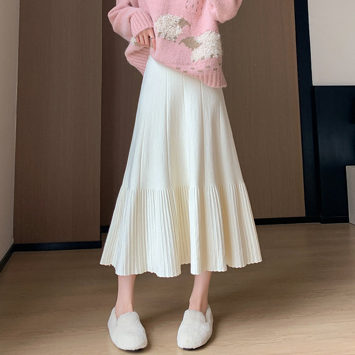Ladies Elegant Pleated Maxi Skirt Mune Fashion
