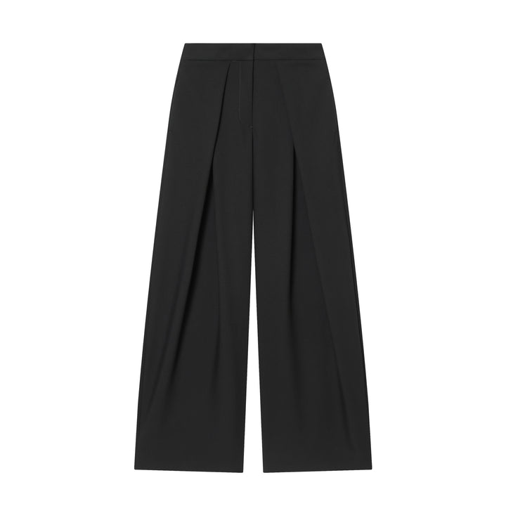 Women's high-waisted pleated trousers with wide leg and prominent front pleats Mune Fashion