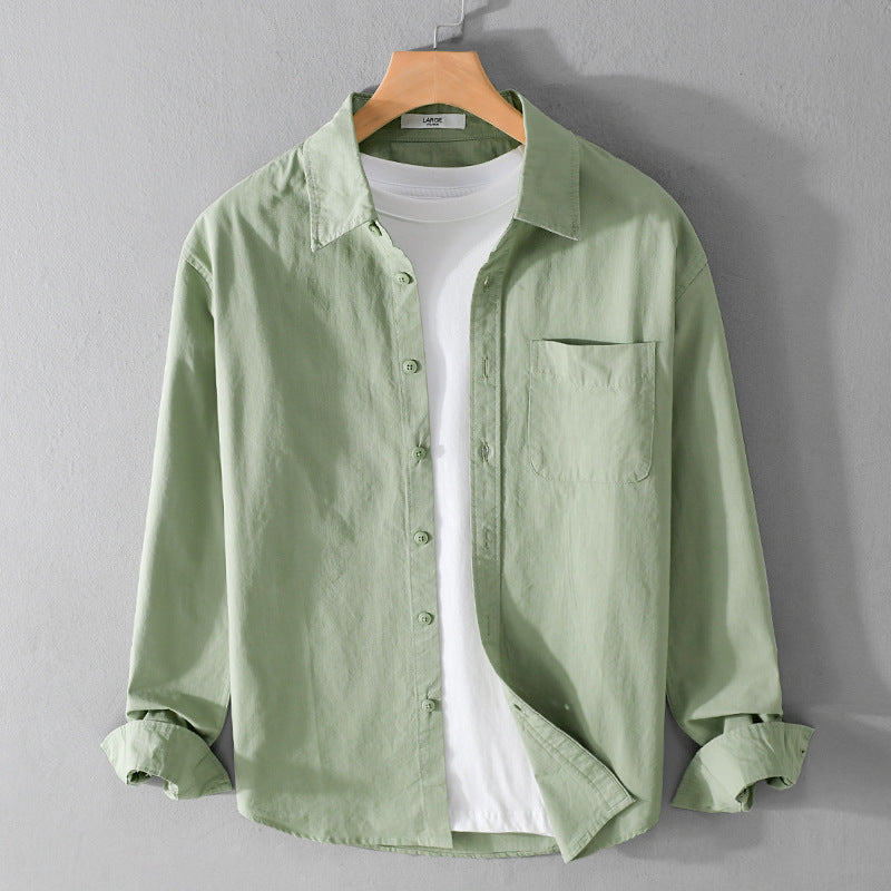 Men's Layered-Look Shirt Jacket made of Cotton Blend with Kent Collar and Chest Pocket Mune Fashion