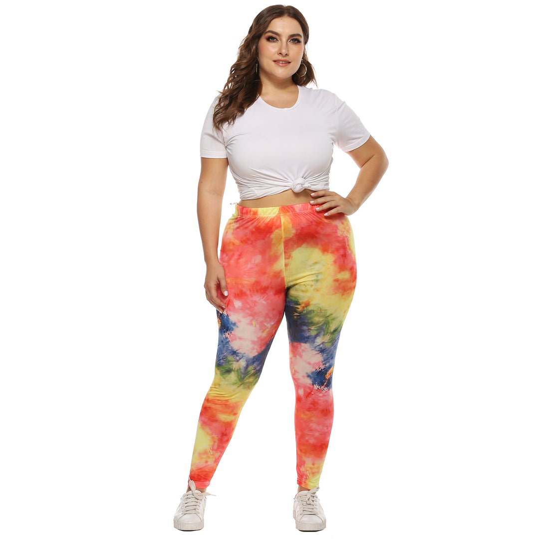 Women's colorful leggings with modern tie-dye pattern Mune Fashion