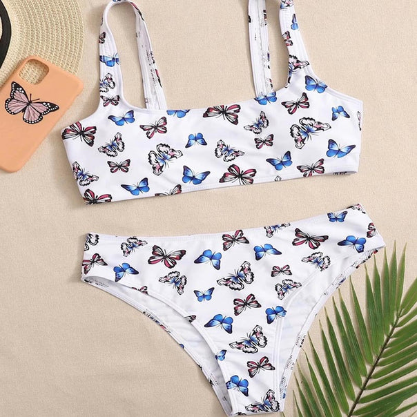 Women's bikini set with colorful butterfly pattern Mune Fashion