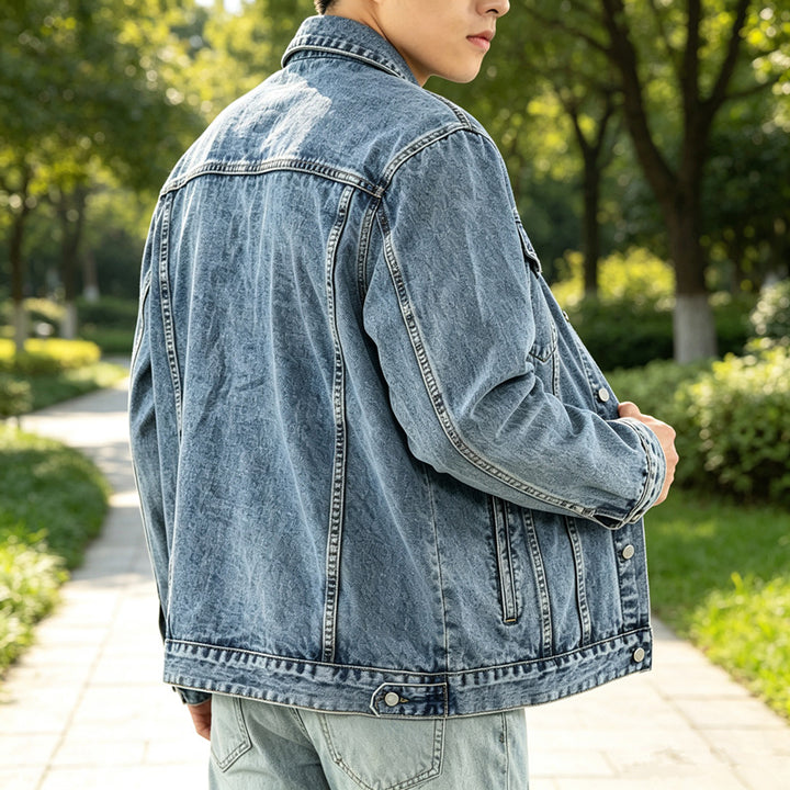 Men's Classic Denim Jacket with Modern Accents Mune Fashion