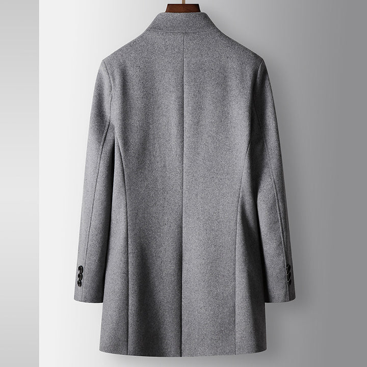 Men's coat made of wool blend with stand-up collar and light thermal lining Mune Fashion