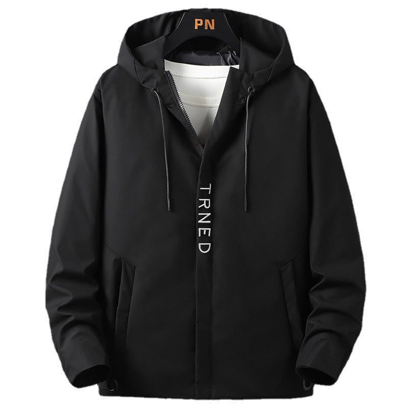 Men's lightweight hooded shell jacket with concealed zipper and minimalist utility look Mune Fashion