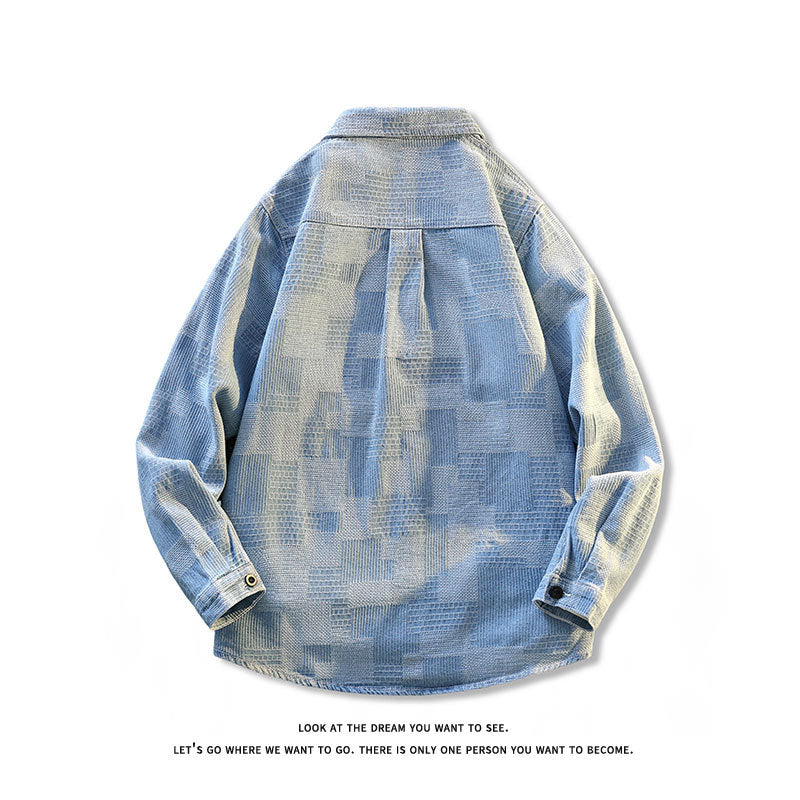 Men's Structured Overshirt Jacket in Cord with Patch Chest Pocket Mune Fashion
