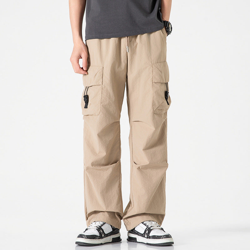 Men's Lightweight Ripstop Trekking Cargo Pants with Elastic Waistband, Drawstring and Buckle Cargo Pockets Mune Fashion