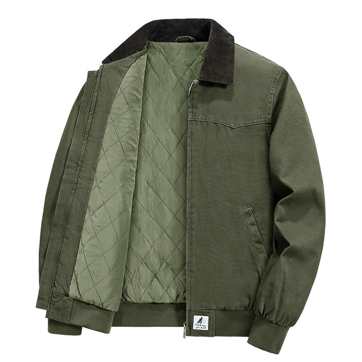 Men's Fashion Transitional Jacket with Velvety Collar Mune Fashion