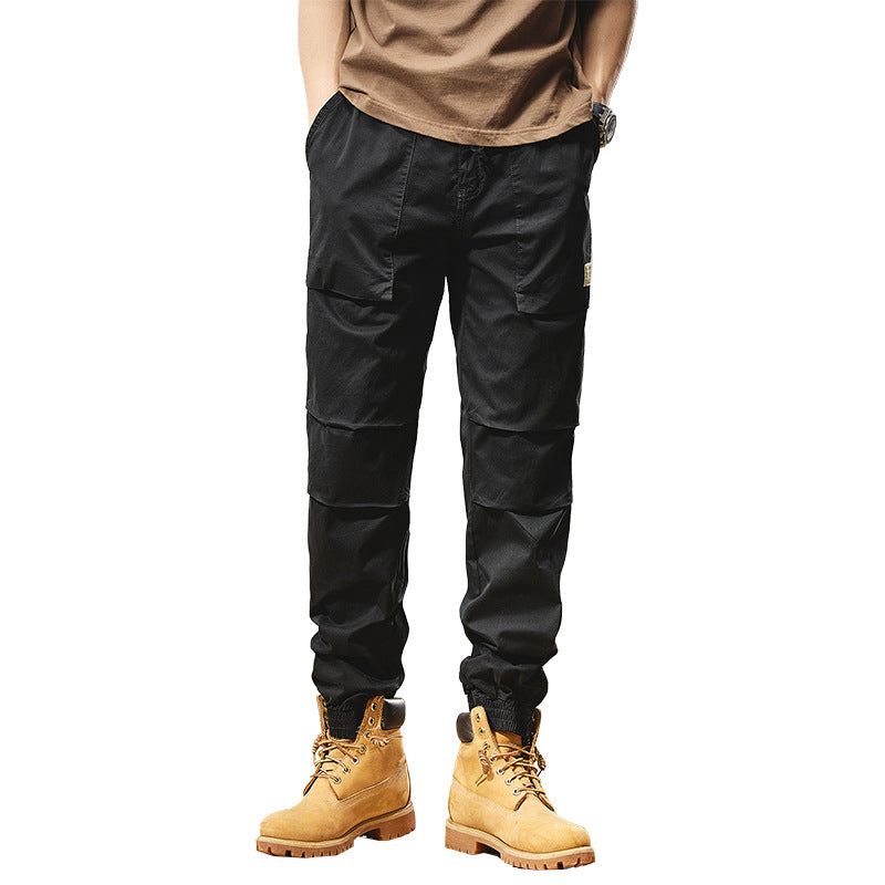 Men's Robust Canvas Field Joggers with Knee Inserts, Patch Utility Pockets, and Elastic Ankle Hem Mune Fashion
