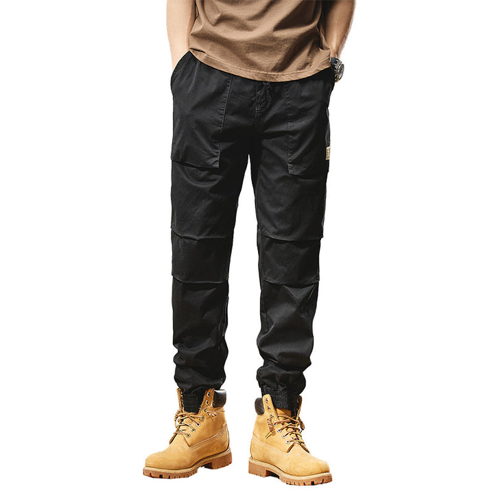 Men's Robust Canvas Field Joggers with Knee Inserts, Patch Utility Pockets, and Elastic Ankle Hem Mune Fashion