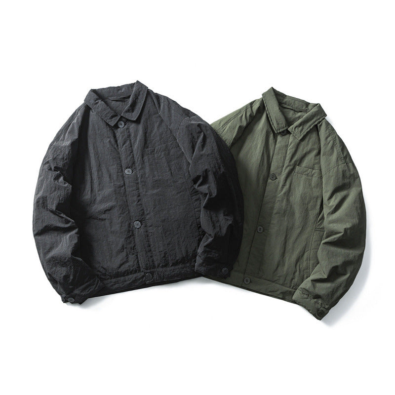 Men's Lightweight Oversized Field Jacket in Workwear Style with Shirt Collar and Button Closure Mune Fashion