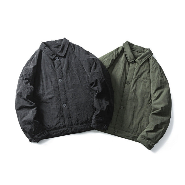 Men's Lightweight Oversized Field Jacket in Workwear Style with Shirt Collar and Button Closure Mune Fashion