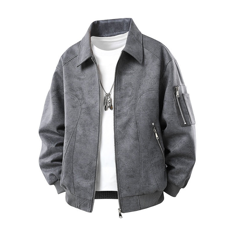 Men's Fashionable Retro Leather Jacket Mune Fashion