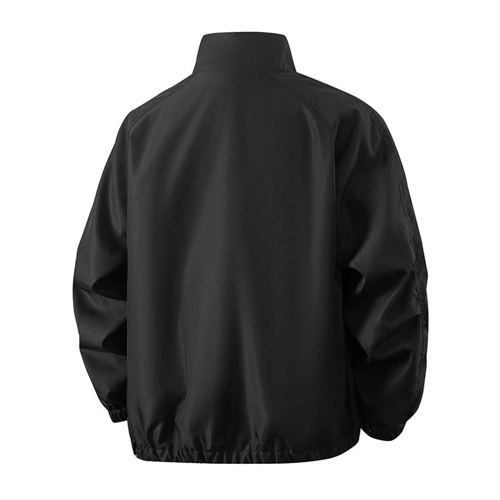 Men's Lightweight Windproof Transitional Jacket with Stand-Up Collar and Elastic Cuffs Mune Fashion