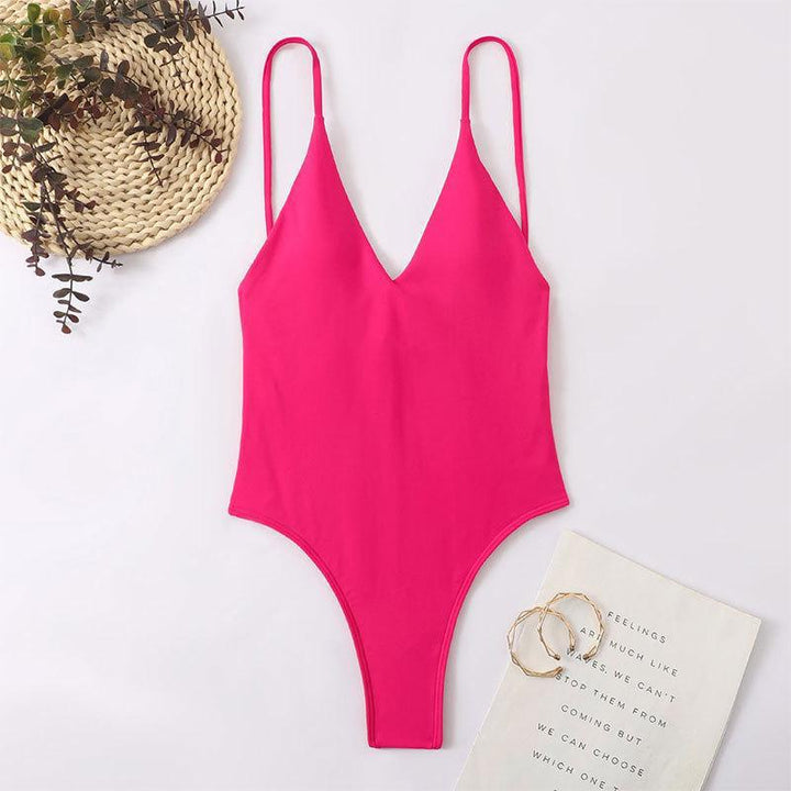 Women's Elegant High-Cut One-Piece Swimsuit Mune Fashion