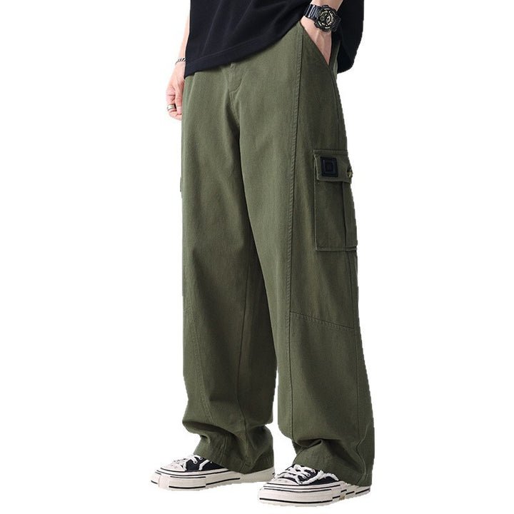 Men's loosely cut cotton cargo pants with applied side pockets and relaxed-fit Mune Fashion
