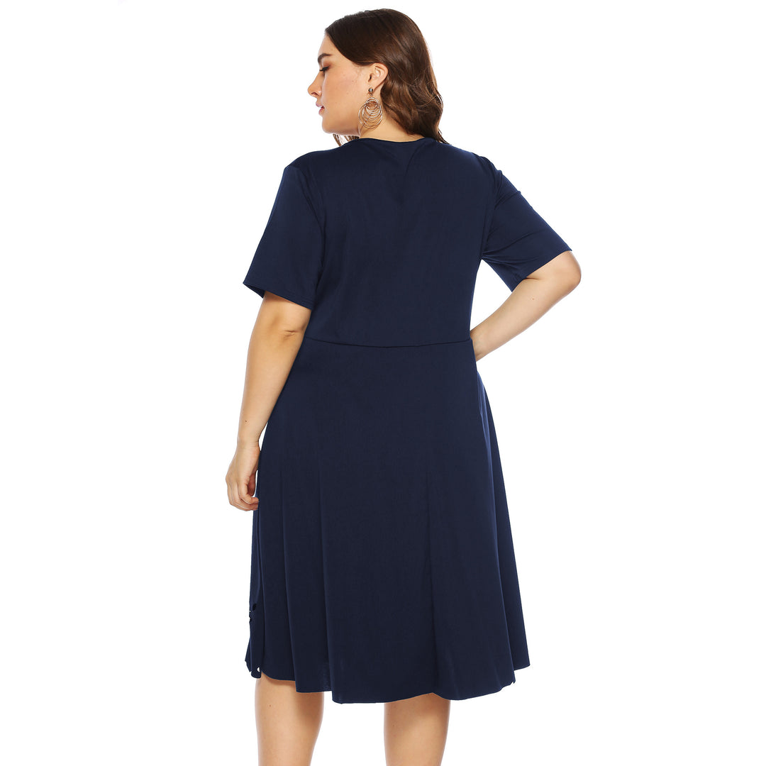 Women's elegant dress with neckline and ruffled hem Mune Fashion