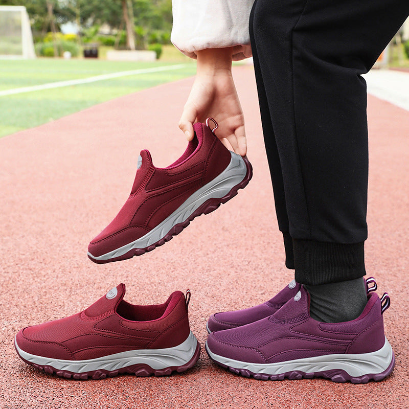 Women’s lightweight slip-on walking sneaker with elastic entry, padded memory insole, and profiled non-slip outsole Mune Fashion