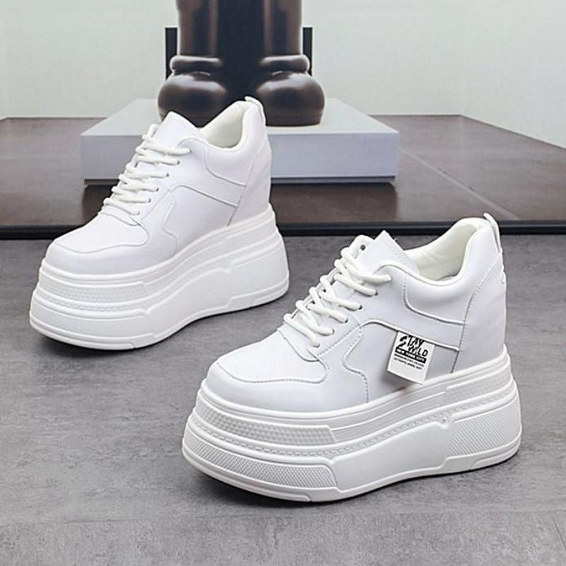 Women's Platform Sneakers with Fashionable Silhouette and Stable Sole Mune Fashion