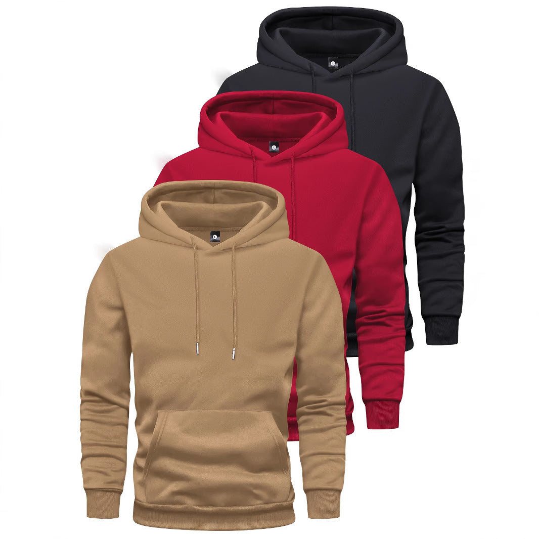 Unisex plain hoodie with kangaroo pocket, ribbed cuffs and relaxed fit Mune Fashion