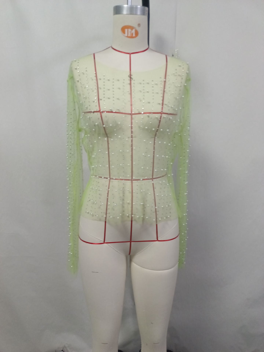 Women's glittering long-sleeve top with rhinestone embellishments Mune Fashion