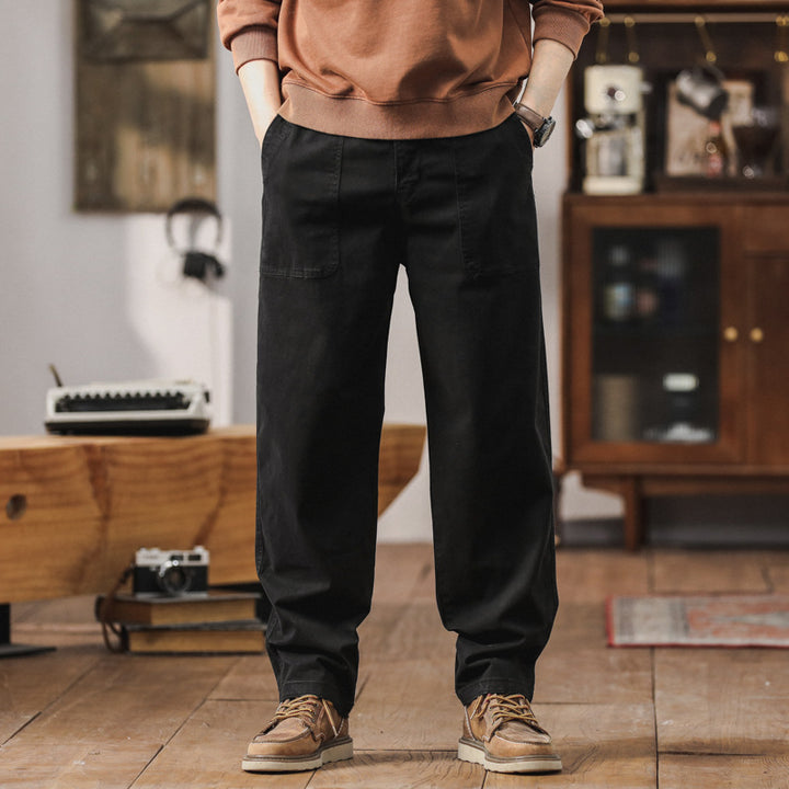 Men's loose workwear pants with patch front pockets Drune