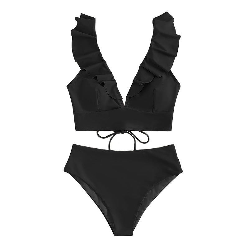 Ladies Crop Top Bikini with voluminous ruffle details Mune Fashion