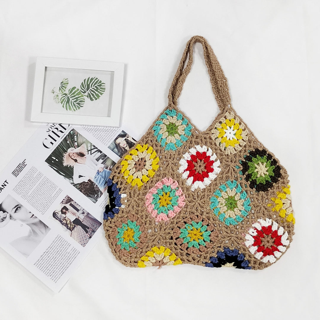 Women Handmade Crochet Shopper Bag Mune Fashion