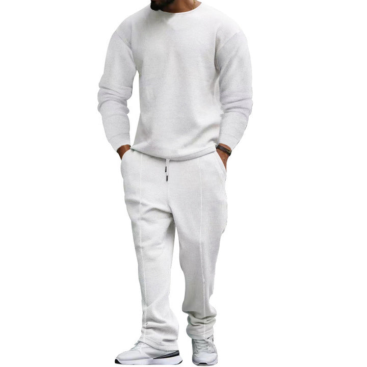 Men's structured lounge set with round neck sweater and tapered seam joggers Mune Fashion
